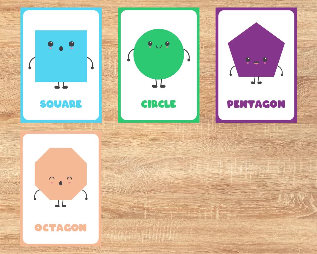 English Flashcards - shapes: Recurso pedagógico em Inglês