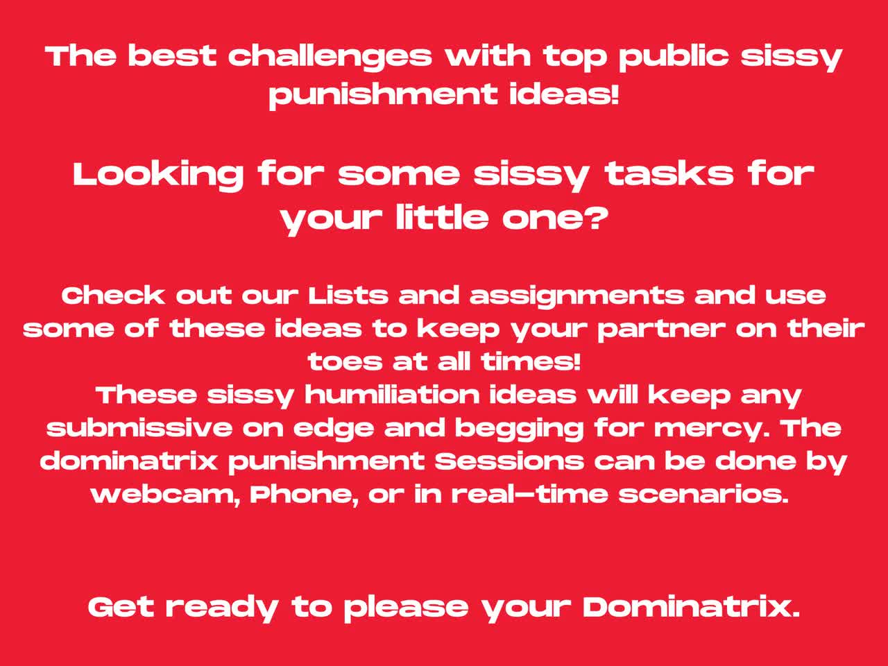 30 Public Sissy Humiliating Tasks - Guide For Sissies - Femdom Domination  Ideas - Forced Feminization Training - Crossdressing Challenges