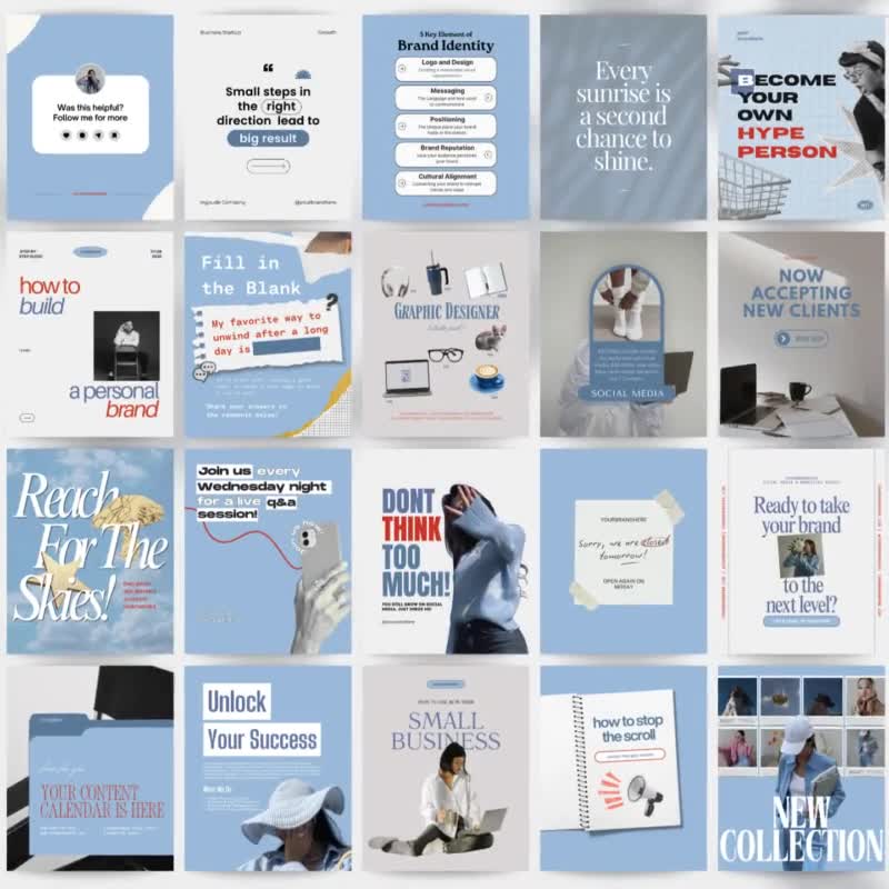 Blue templates, Bold template, Instagram template, Instagram templates canva, Social media templates, Coach instagram template, Mrr canva video poster