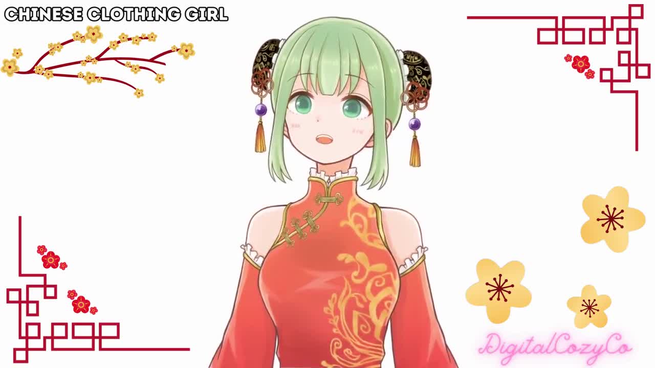 Chinese Clothing Vtuber Model | Multiple animations and Hair color toggle |  VtubeStudio, Animaze, FaceRig | Half body |