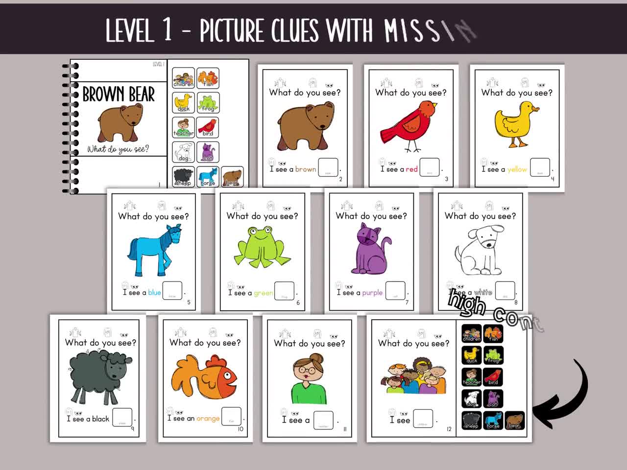 printable-adapted-brown-bear-book-special-education-visually-impaired-activity-prek-and-kindergarten-activities-teacher-resources-etsy for Brown Bear Brown Bear Free Printable Mini Book Printable Adapted Brown Bear Book, Special Education, Visually Impaired Activity, Prek and Kindergarten Activities, Teacher Resources, - Etsy for Brown Bear Brown Bear Free Printable Mini Book