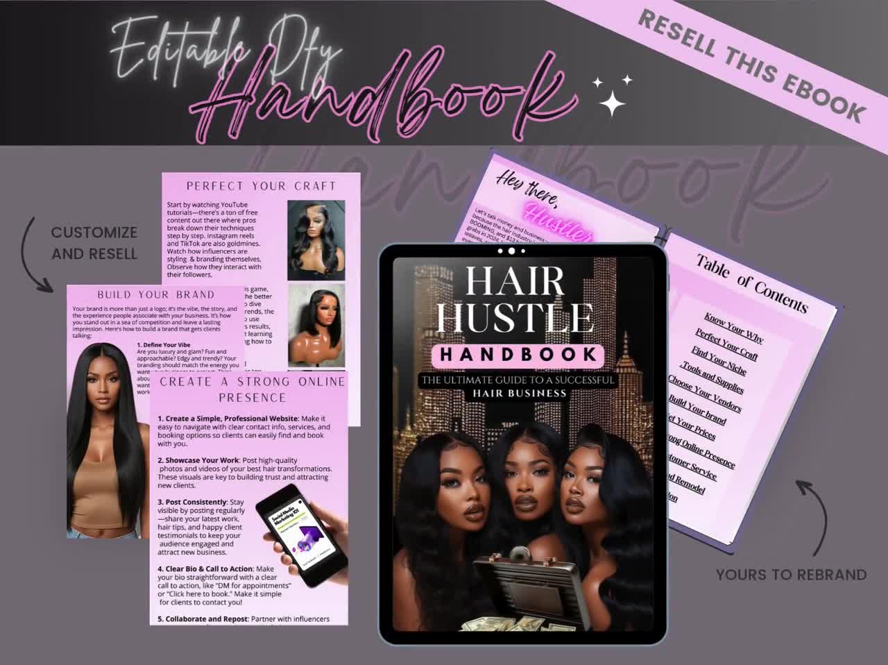 Hair Hustle Handbook - Come avviare la tua attività di parrucchiere - E-book modificabile DFY video poster
