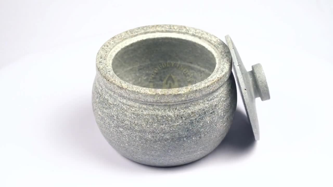 Soapstone Pot for Curd/yogurt 800 Ml 