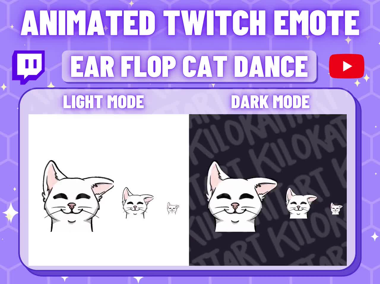 Animated Cat Ear Flop Dance Emote - Kawaii - Twitch - Discord - Stream -  Gaming - Cute - Dance - YouTube - Ready To Use - Furry - Rainbow