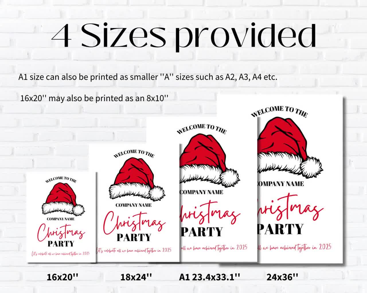 企業クリスマスパーティーのウェルカムサイン、会社のクリスマス