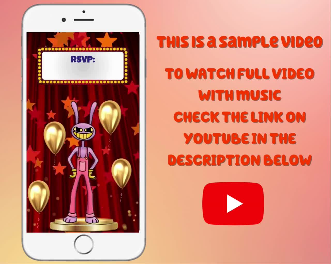 AMAZING DIGITAL CIRCUS Video Invitation, Editable Invitation Template,  Canva Template, Birthday Invitation, Custom Invitation