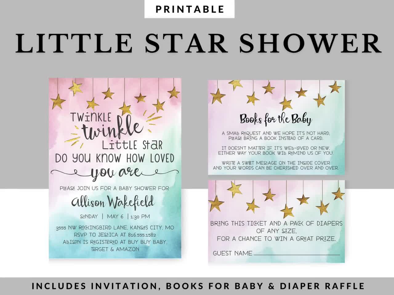 Etsy store baby invitations