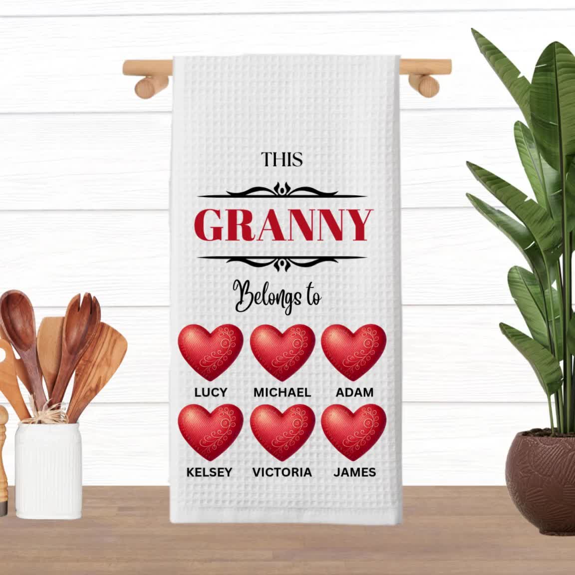 Primitives By Kathy - Asciugamano Da Cucina In Cotone "This Towel Belongs To An Awesome Grandma" - Design Floreale