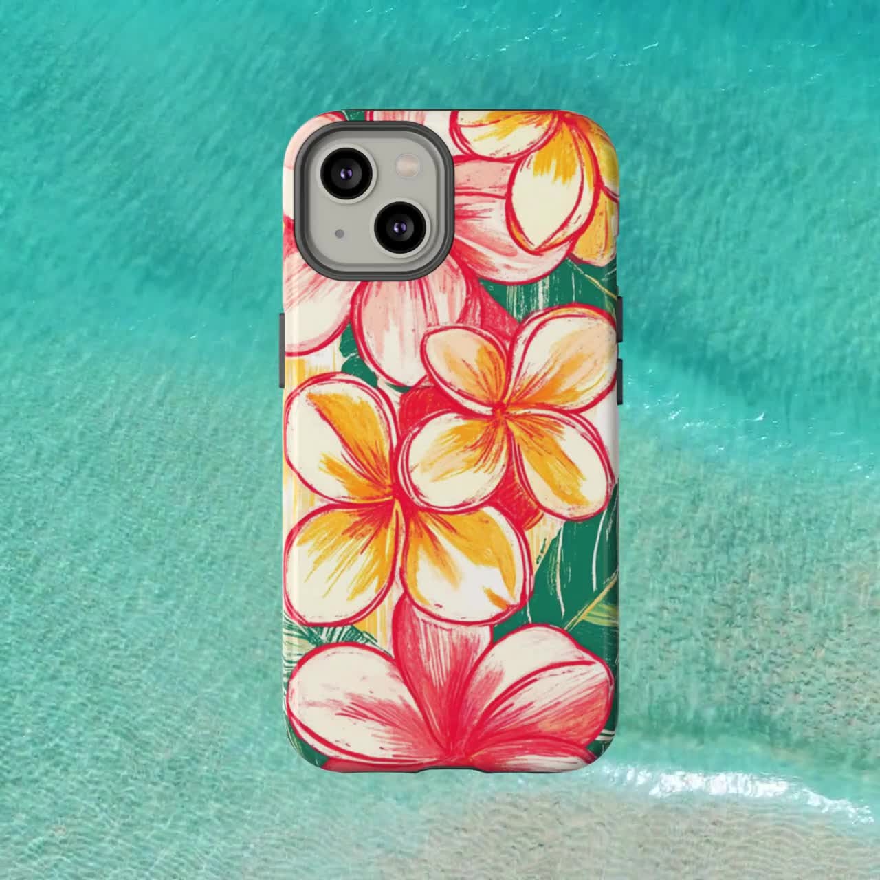 hawaiian  iPhoneケース Tough Cases, Vintage Hawaiian Tropical Phone Case for iPhone