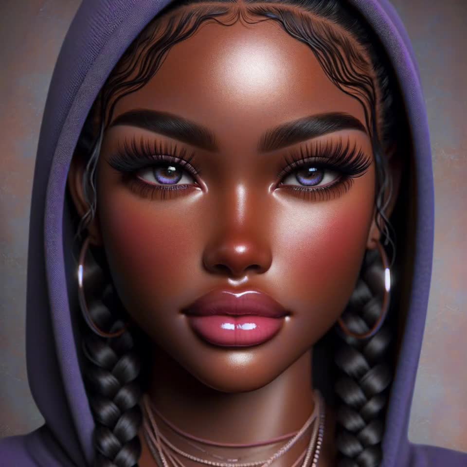 Hood Girls/ Ai Upscaled PNG Images for Journal, POD projects, video poster