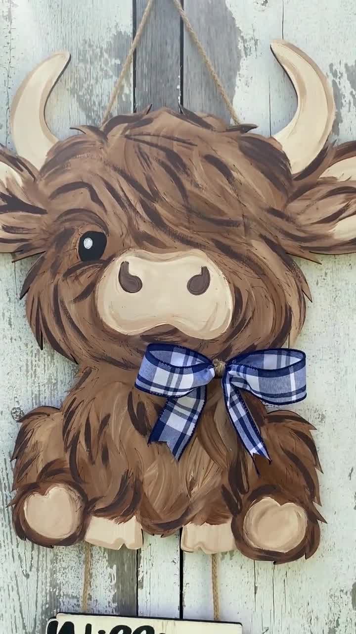 Highland Cow Hospital Door Hanger – Sparks Of Love