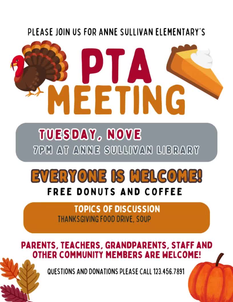 Editable Seasonal PTA PTO Meetings Flyer Bundle Template