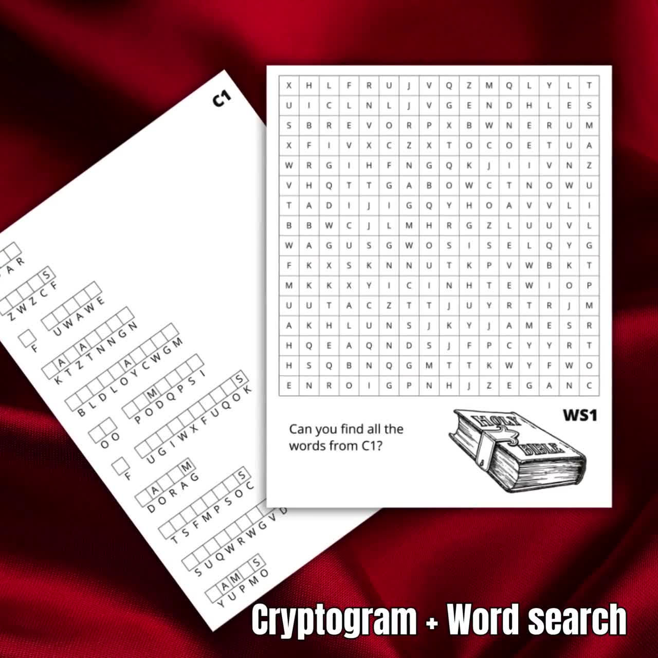 Cryptogram and Wordsearch Books of the Bible Cryptograms and Word Search. Printable Bible Games - Etsy cryptogram-and-wordsearch-books-of-the-bible-cryptograms-and-word-search-printable-bible-games-etsy