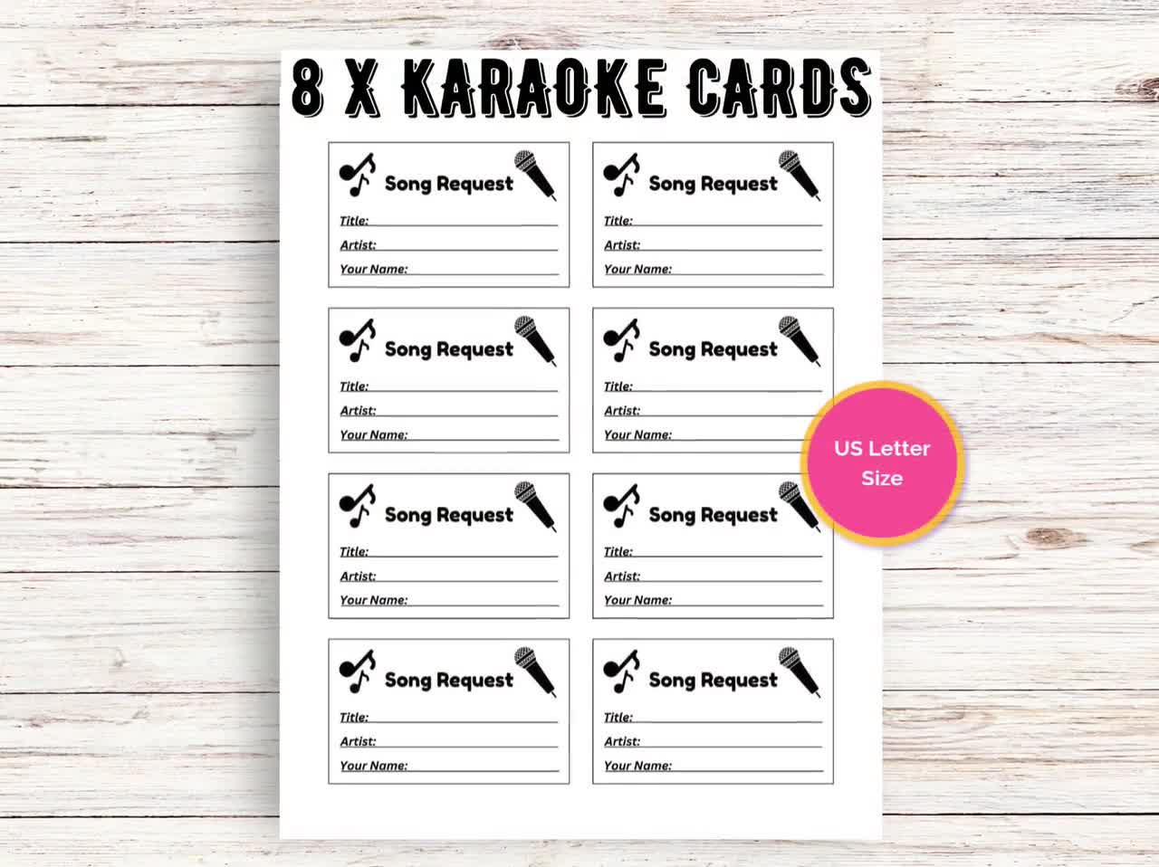 Copy of Mockup Song Request Cards rfvmqn song request cards for karaoke events, printable karaoke slips, print at home karaoke cards, karaoke night party fun, sing along at home
