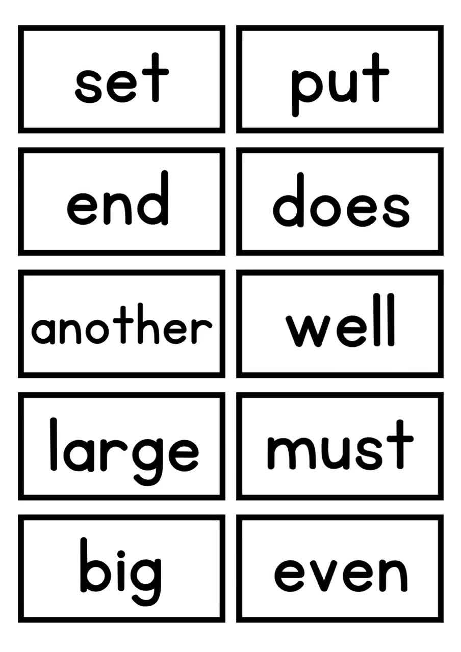 Fry's Second 100 Sight Words Flashcards, Grades 1-2 (printable) - Etsy