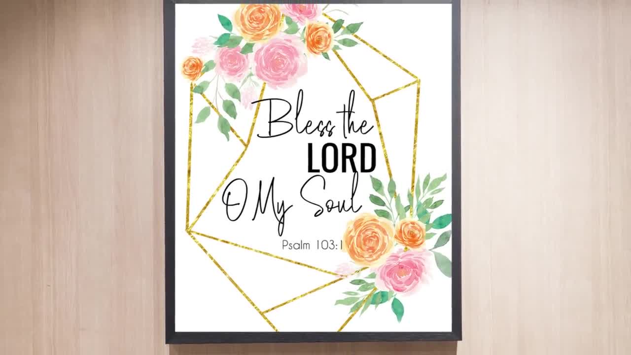  Psalm 103 1-8 Bless The Lord Bible Verse Posters for