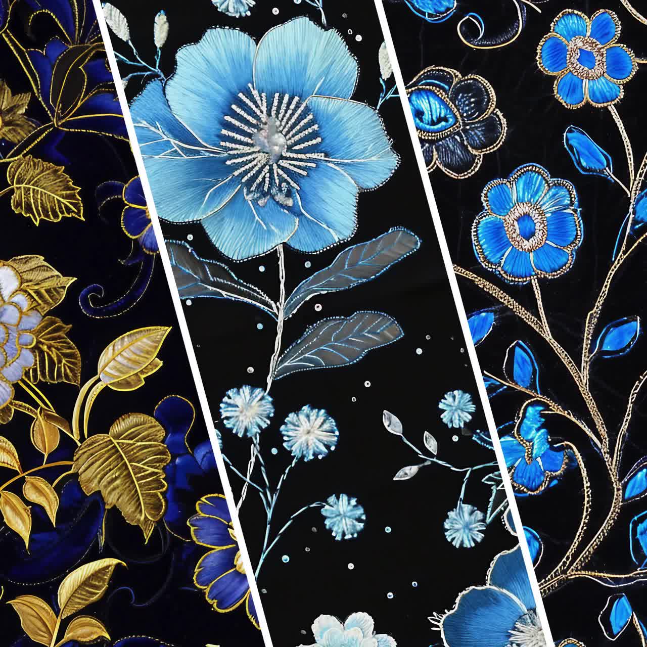 12 Embroidered Kimono Pattern, Wildflower Embroidery Pattern, Flower Embroidery, Vintage Japanese Print, Silk Kimono, Kimono, Black Kimono 12 Embroidered Kimono Pattern, Wildflower Embroidery Pattern, Flower Embroidery, Vintage Japanese Print, Silk Kimono, Kimono, Black Kimono