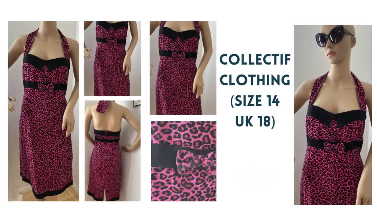 Red leopard print fashion dress size 18