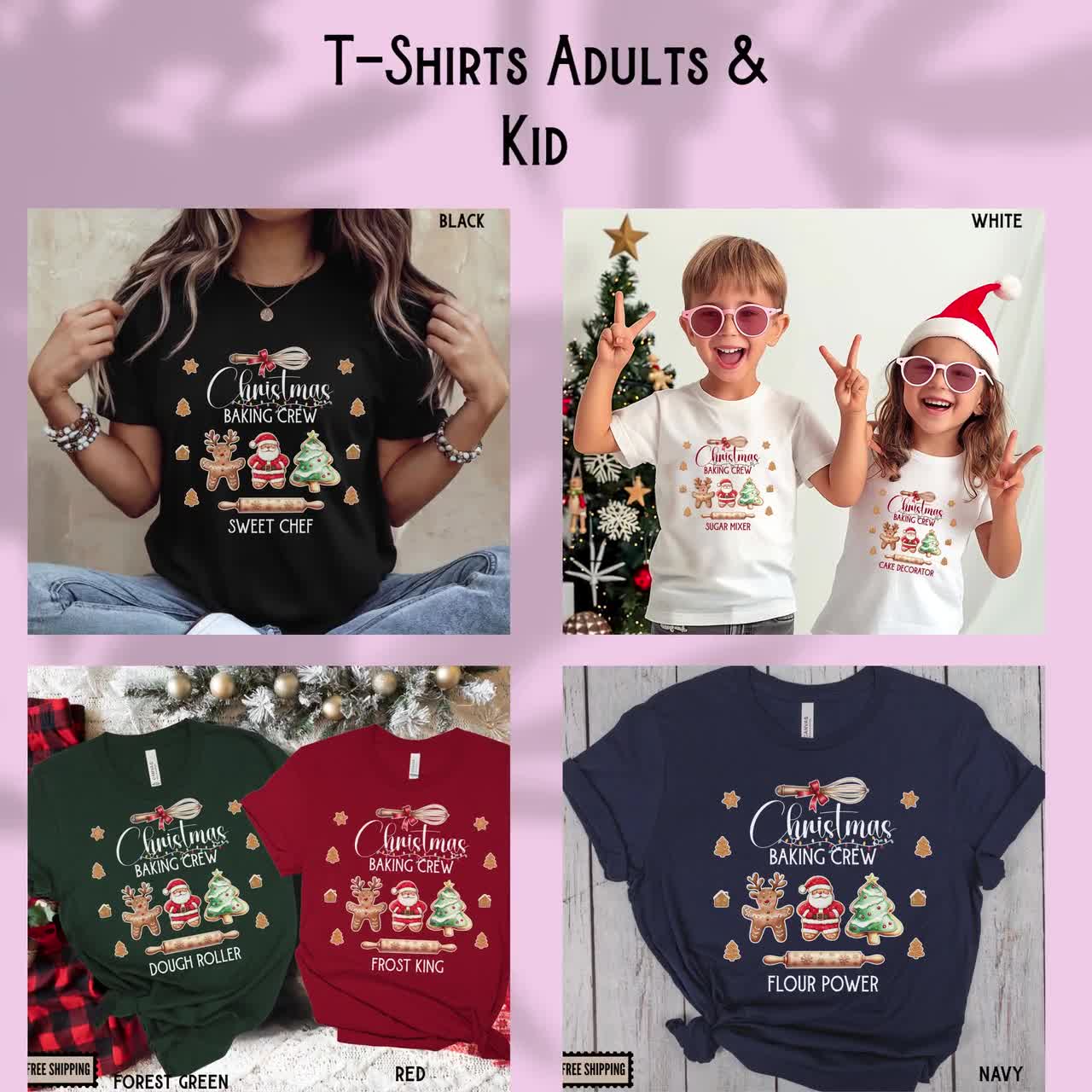 クリスマスベーキングお揃いシャツ、クリスマスグループベーキング