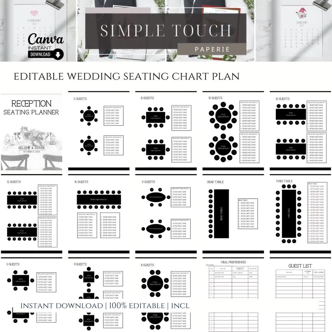 Canva wedding seating chart 60 photos - Vianawedding.com