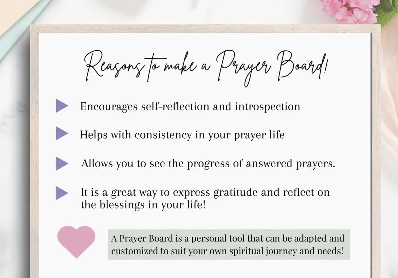 Printable Prayer Board Kit, Prayer Cards, Christian Wall Collage