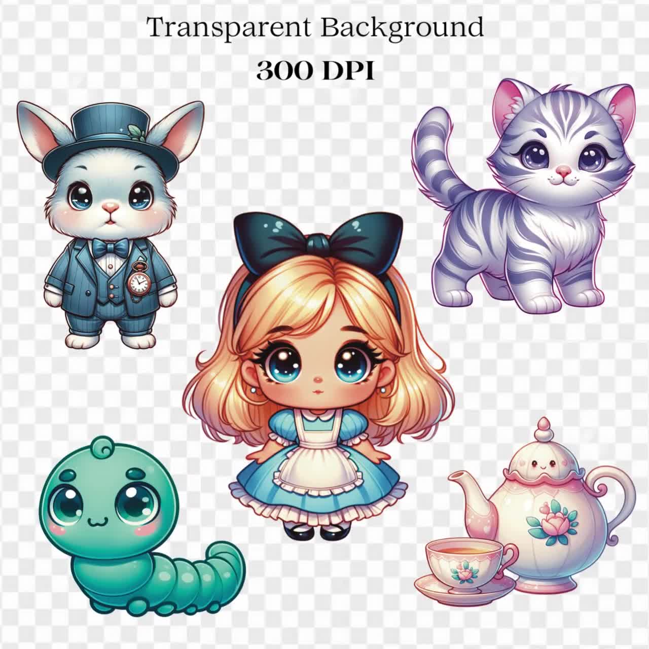 Gato Chibi De Alicia En El País De Las Maravillas