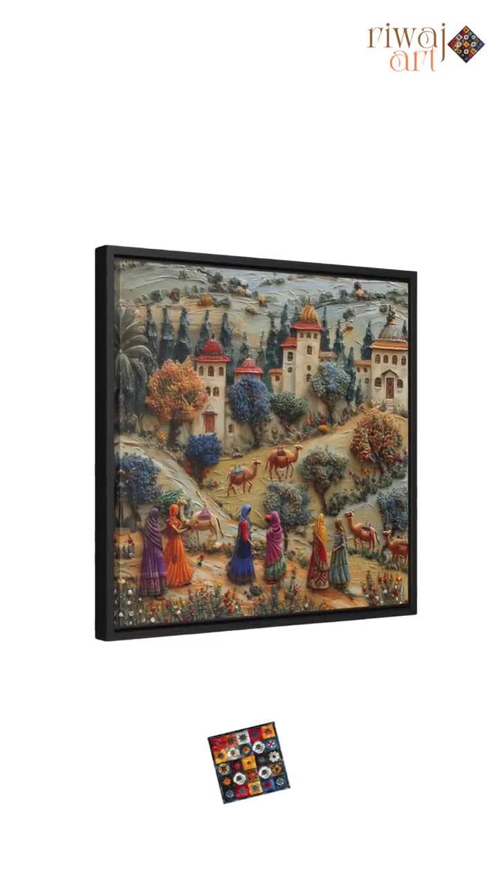 シンディ村のアート絵画、ギャラリーキャンバススクエアフレーム