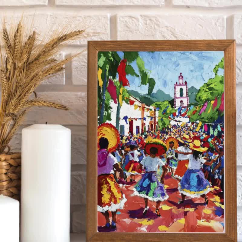 Guelaguetza Festival Parade Painting: Oaxaca Mexican Dance Art
