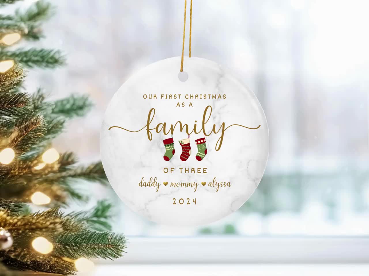 Decorazione Natalizia Per Albero Di Natale, Con Scritta First