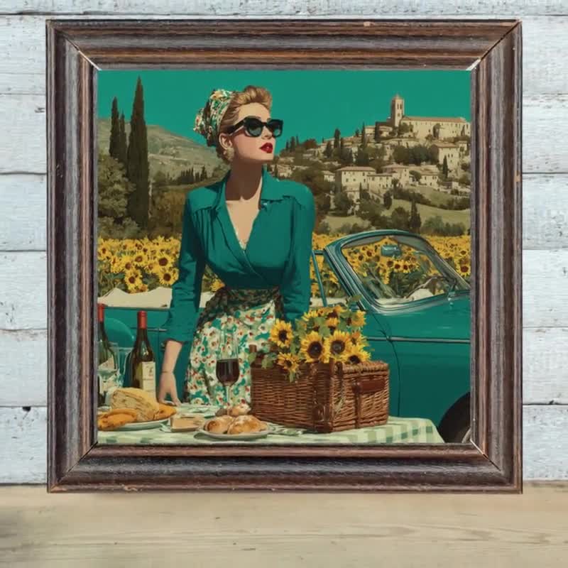 トスカーナのひまわり畑のアートプリント：イタリアの田園風景 - Etsy 日本