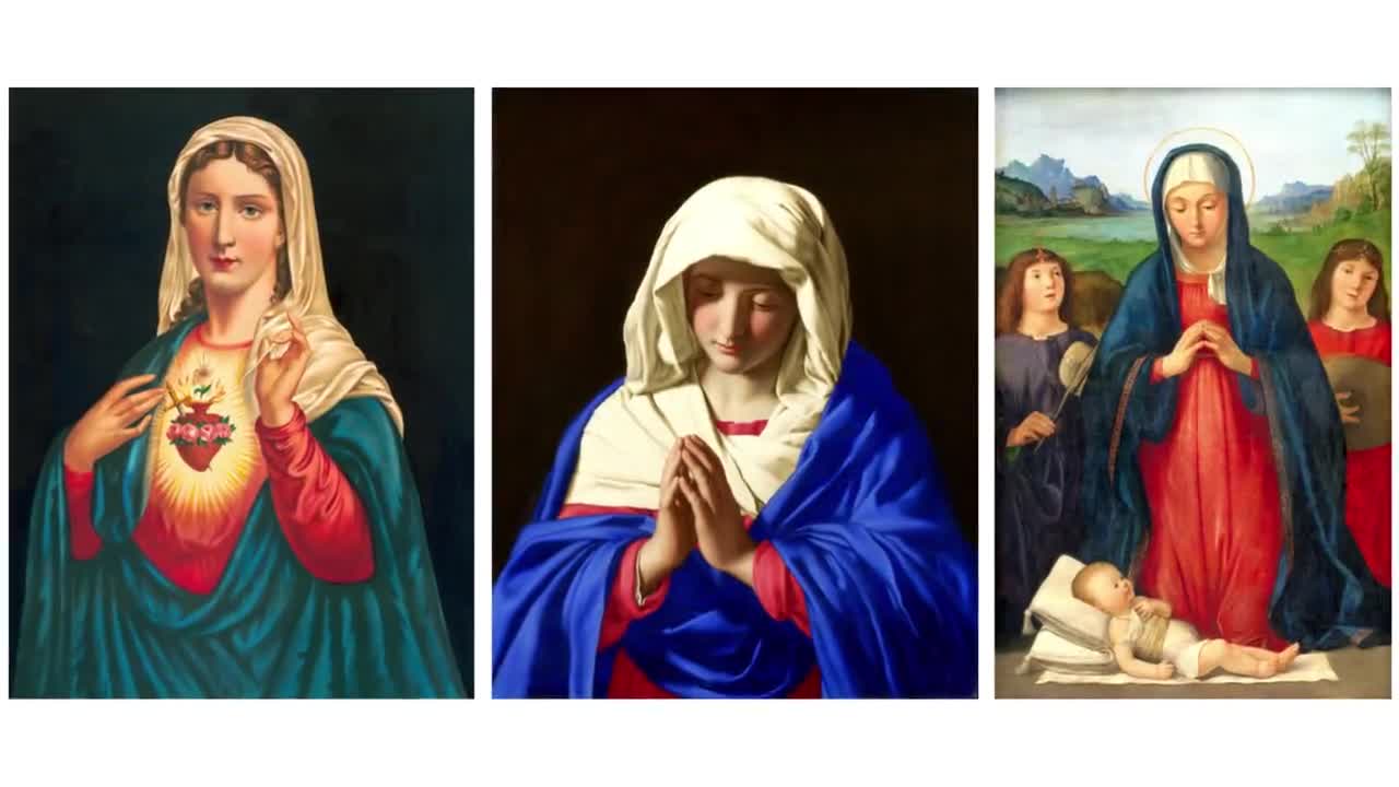 聖母マリアの絵画画像 | 24 枚の高画質ヴィンテージ印刷可能なイラスト