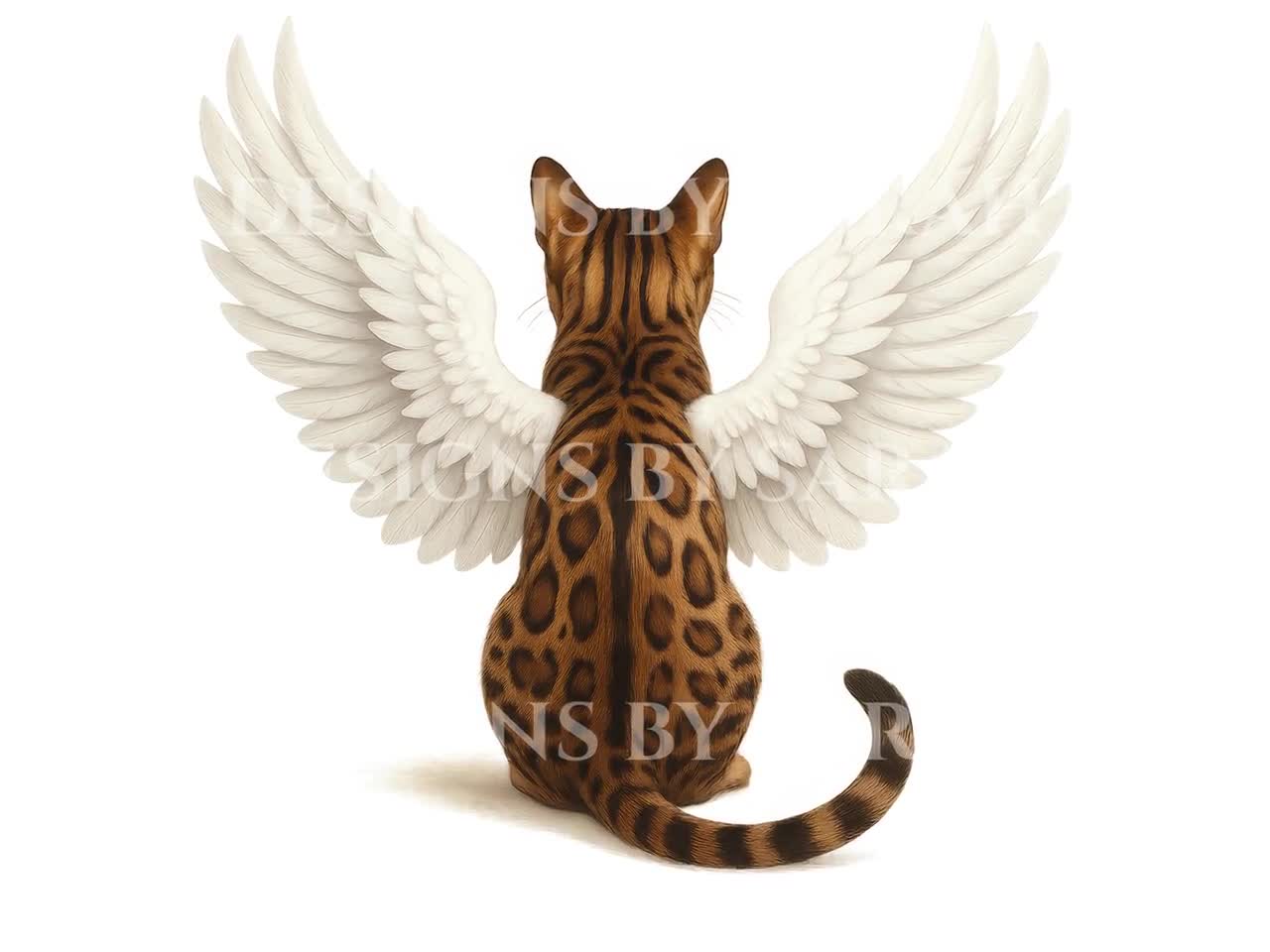 猫翼　CAT WING Bengal Cat Angel Wings Memorial Art: Pet Loss Tribute (digital