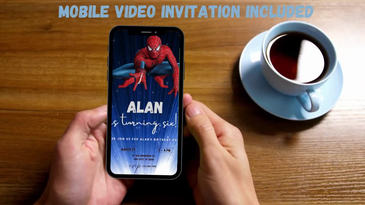 Spiderman ~Set de 6 cartes d'invitation~