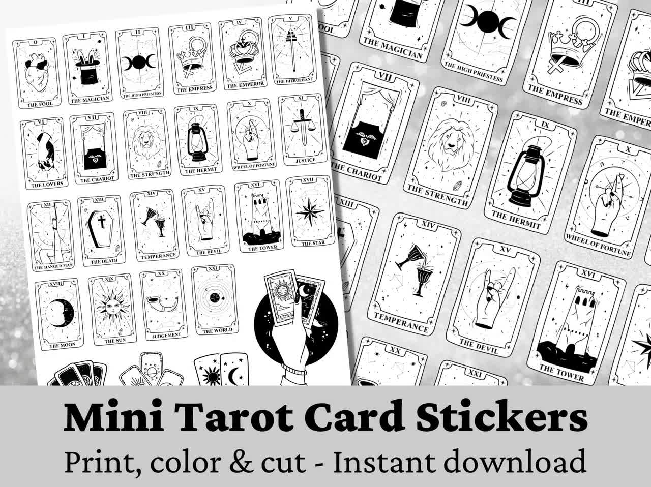 TAROT JOURNAL Gift Tarot Stickers Mini Tarot Planner Tarot Card