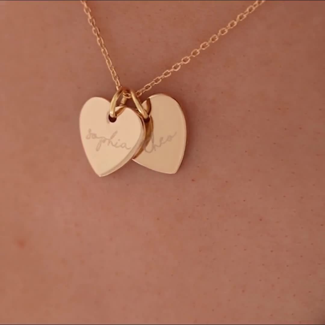 Double Heart Personalised Name Necklace