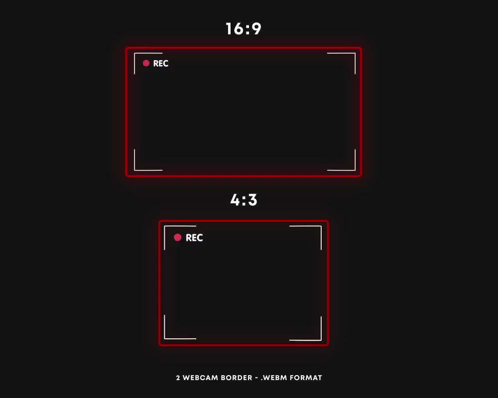 Animated Red Webcam Recording Overlay Twitch Stream Border