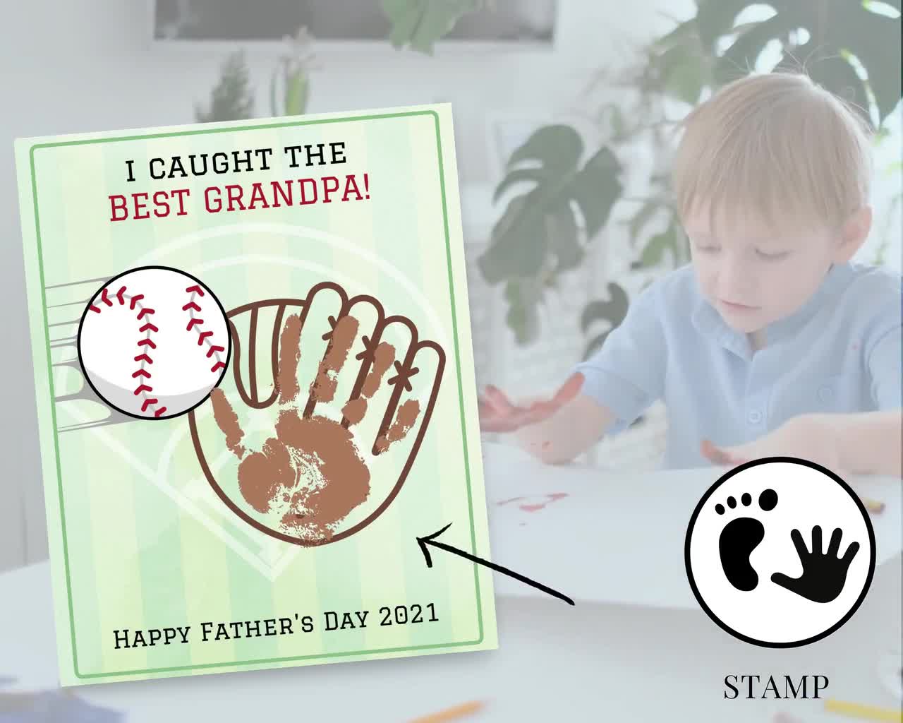 Father's Day Baseball Handprint Craft - The Kindergarten Connection