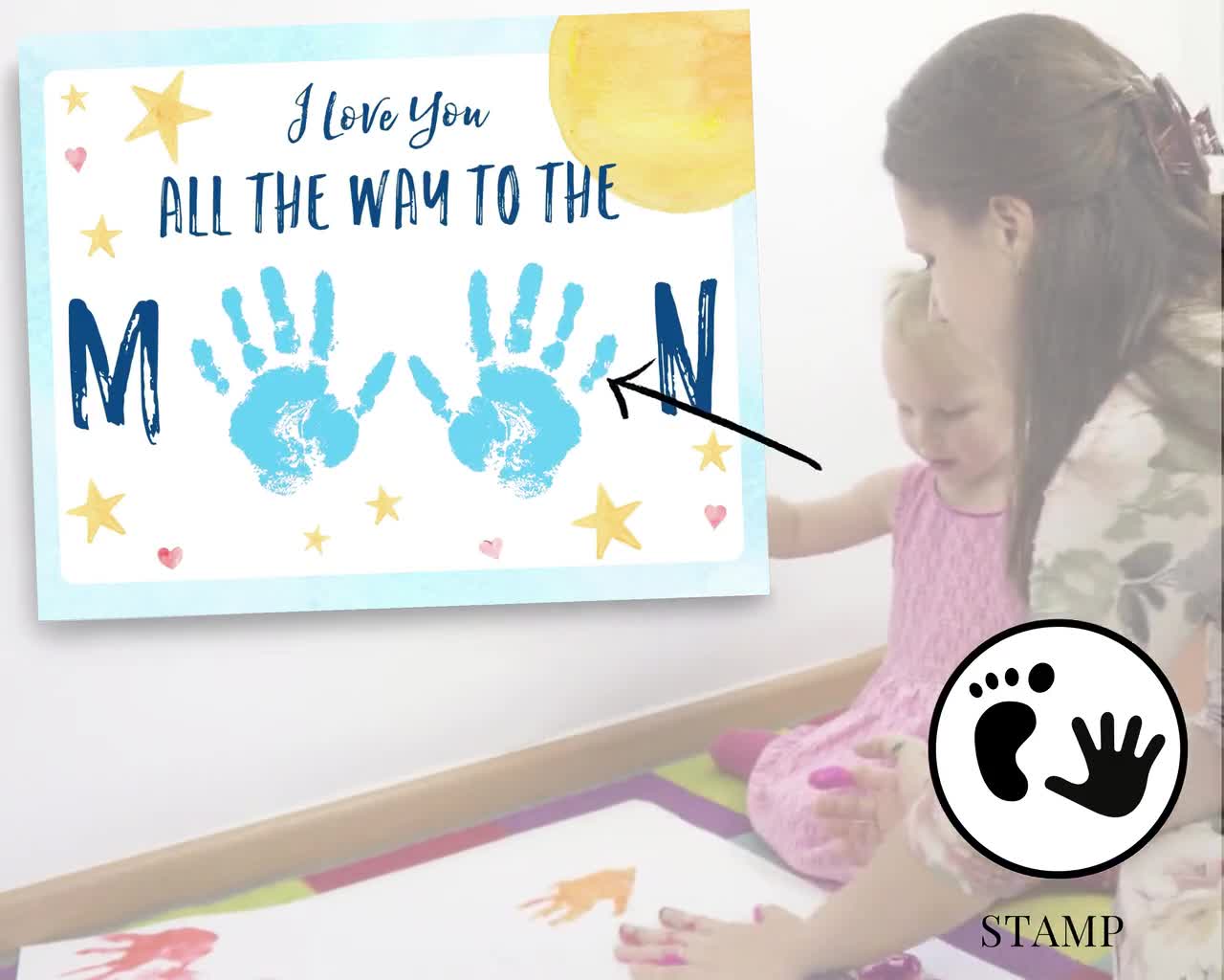 Love You to the Moon Baby Handprint & Footprint Kit – Printables by The  Craft-at-Home Family