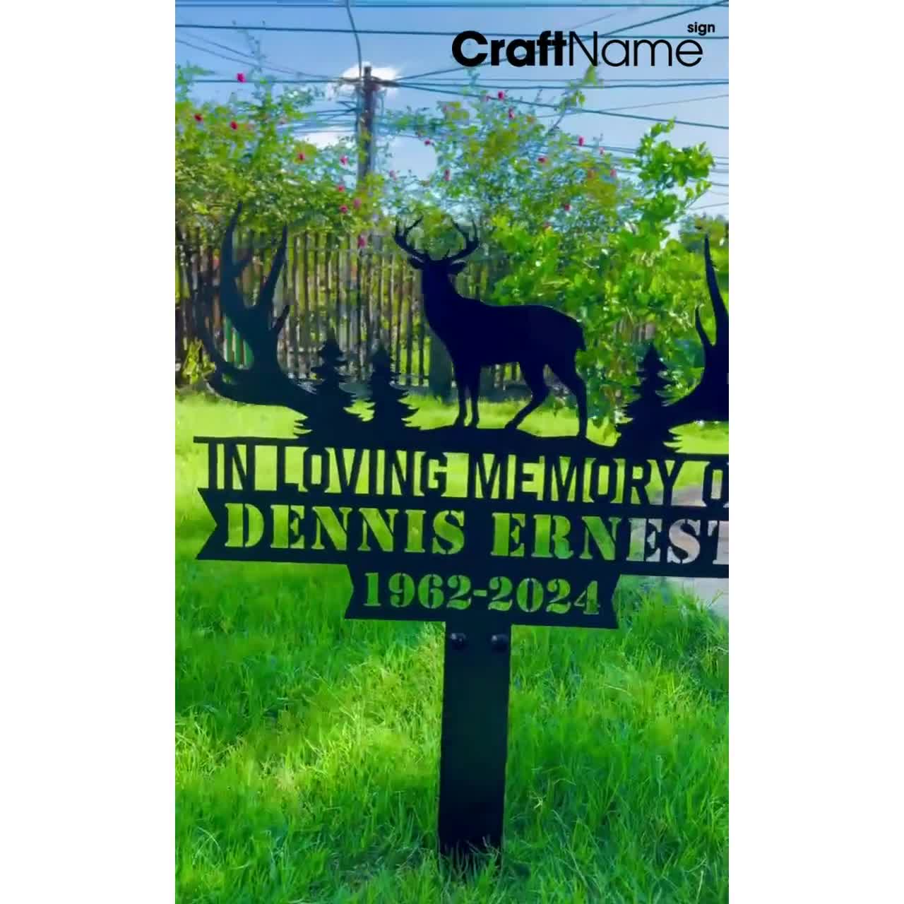 Custom Robin Bird Memorial Metal Stake, In Loving Memorial, Sympathy Sign, Grave Marker, Remembrance Stake, Outdoor Garden Yard Lawn Decor, Cemetery Sign, Name Plaque