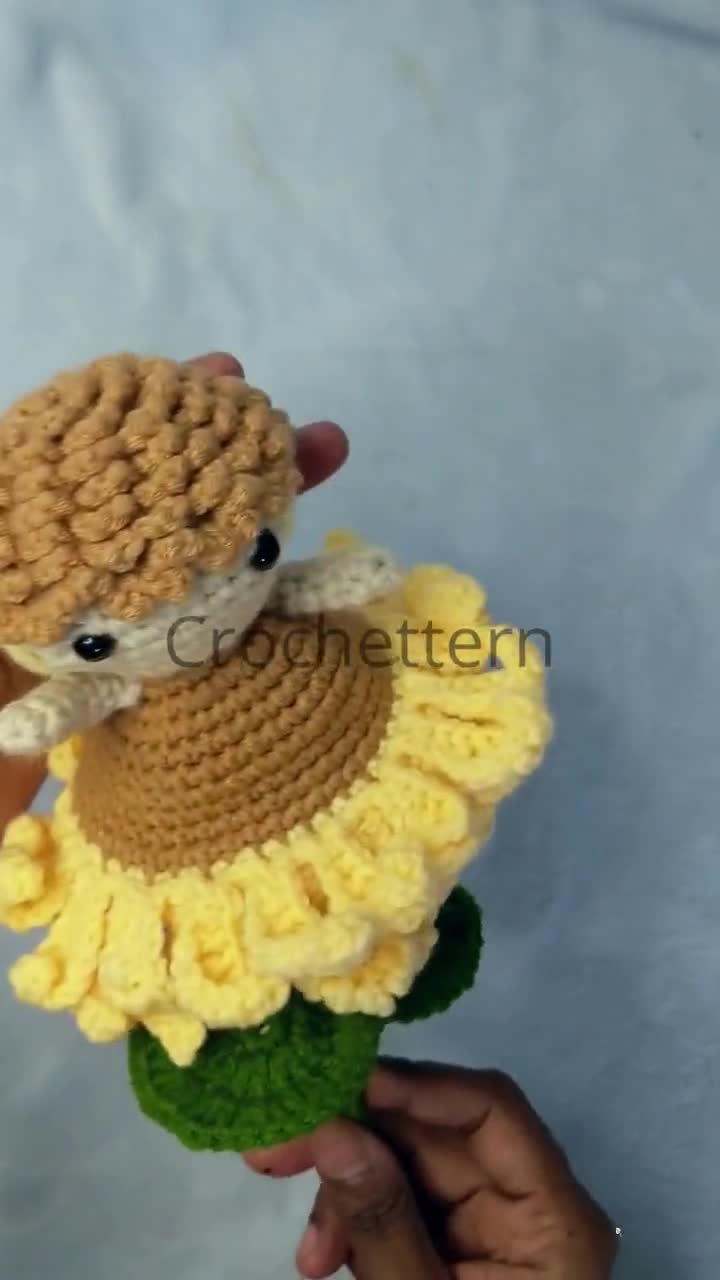 Reversible Amigurumi Pattern, Crochet Flower Pattern, Sunflower