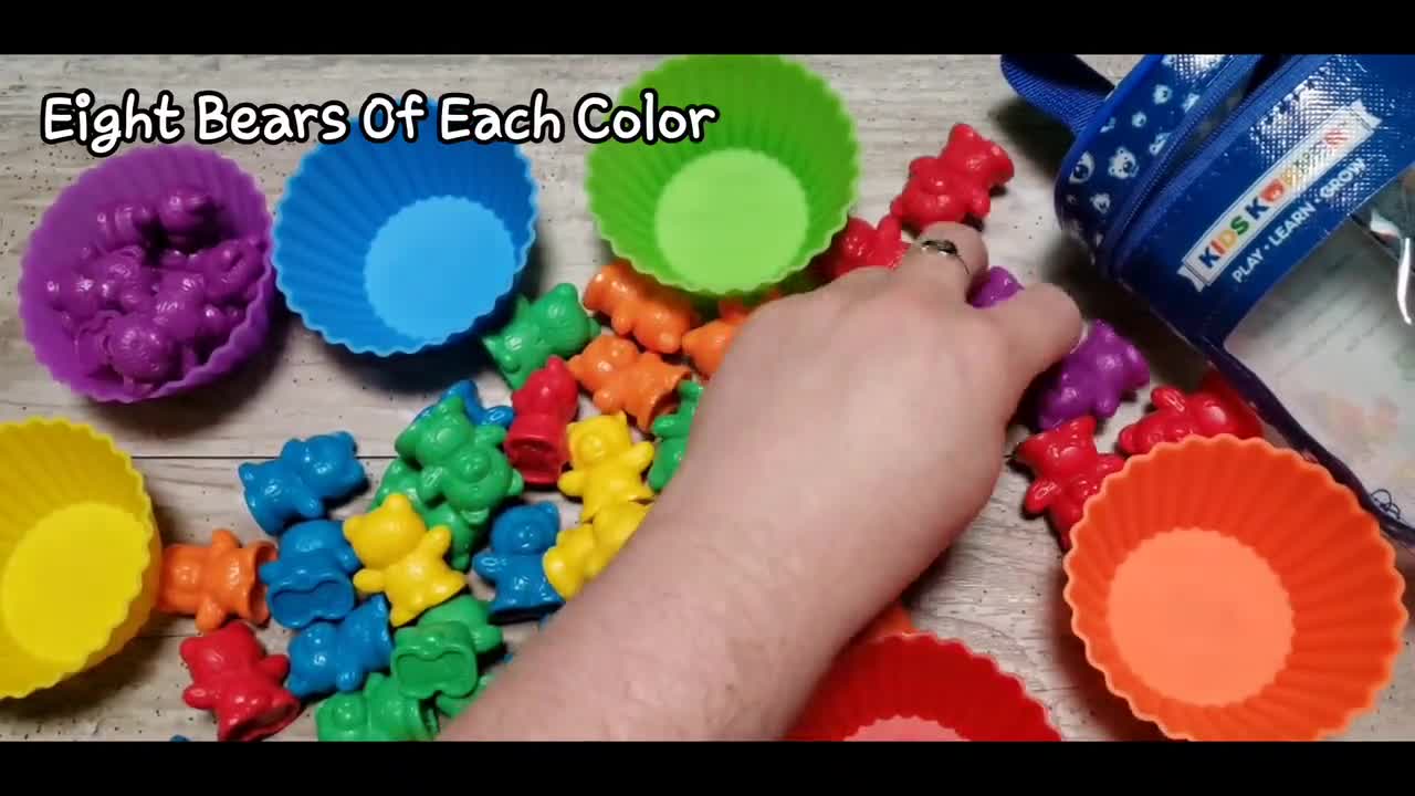 Moulty Counting Bears with Stacking Cups Montessori Educational Sorting  Rainbow Toys For 3 Year Old Boys