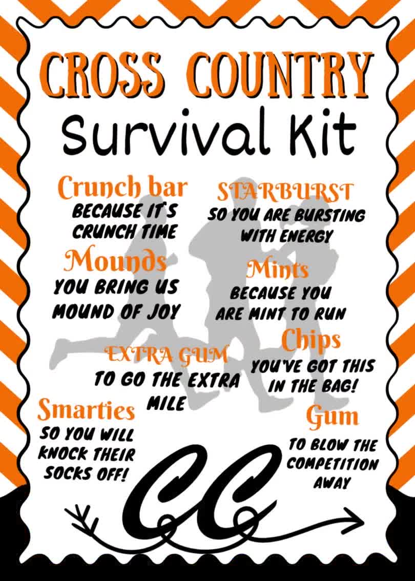 Cross Country Survival Kit Printable Canva Editable Template pic