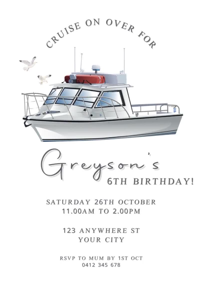 Editable Fishing First Birthday Invitation. Fishing Invitation