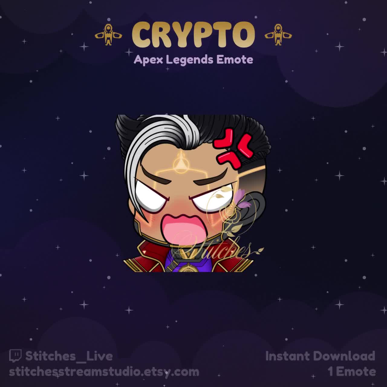Apex Legends Crypto Cryptic Conjurer Rage Twitch Emote | Streamer,  Streaming Assets, Gaming, Emoji, Chibi, Discord, YouTube, Sticker