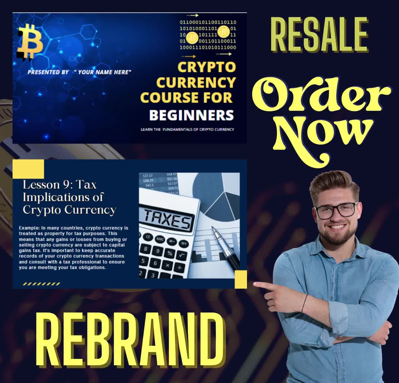 PLR Crypto Course Template: Canva Editable, Resell Rights (Digital Download)