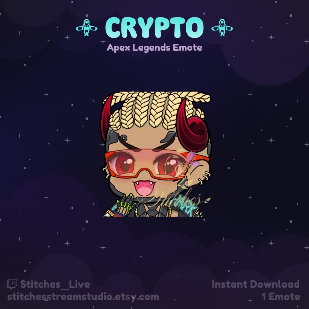 Apex Legends Crypto Hype Beast Evil Twitch Emote | Streamer, Streaming  Assets, Gaming, Emoji, Chibi, Discord, YouTube, Kick, Sticker
