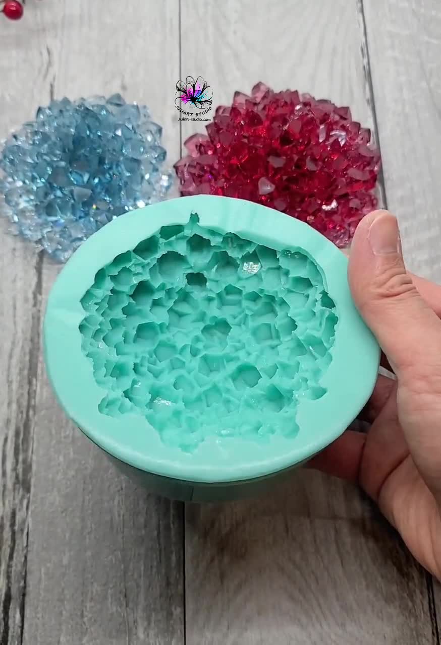 4 Inch Crystal Dahlia Cluster cc-dah Silicone Mold for Resin Casting 