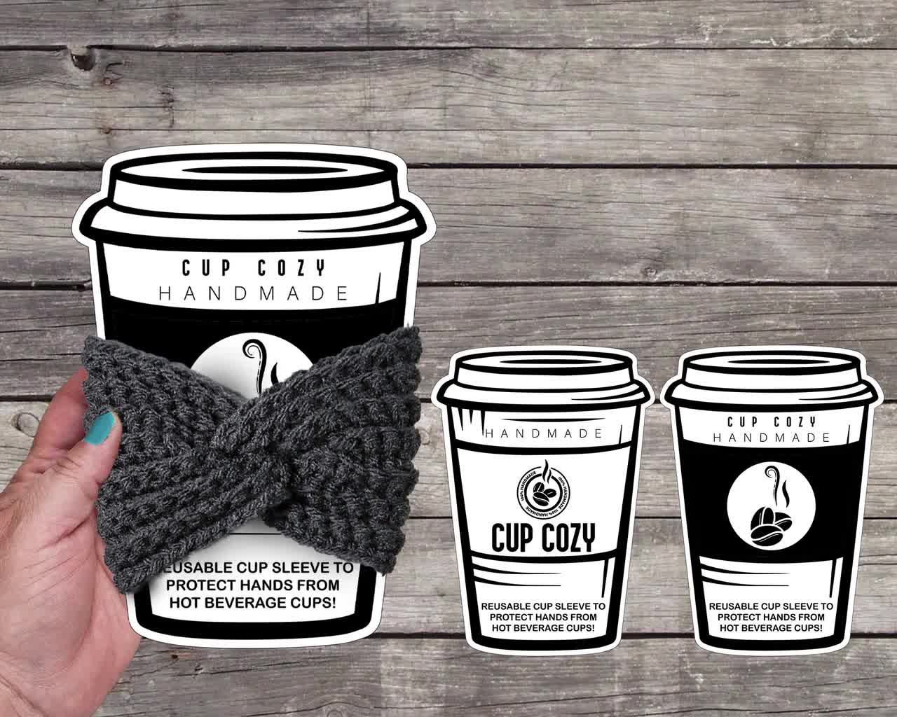 PRINTABLE Cup Cozy Display Inserts - Digital PDF - Coffee sleeve insert  cards tags and labels. Packaging templates for handmade cup holders,  pdfcoffee safe 