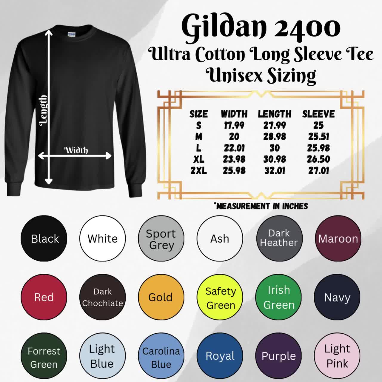 Gildan Men's Ultra Cotton Long Sleeve T-Shirt, 2-Pack – Style G2400, Light Blue & Navy, Large