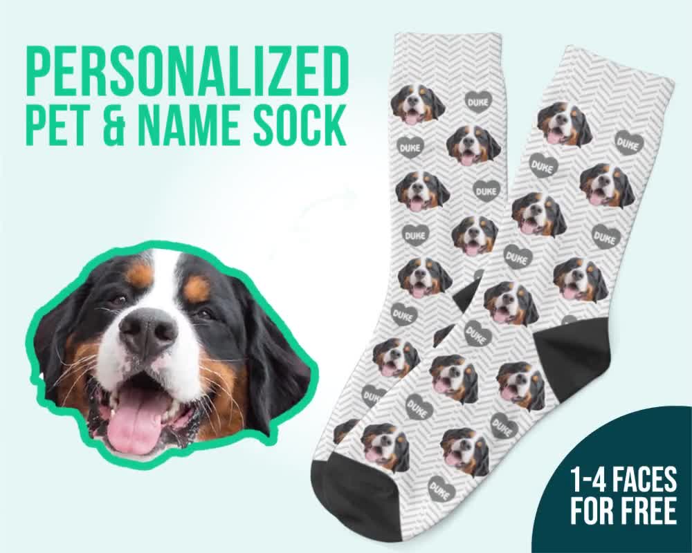 Custom Pet & Name Socks , Personalized Socks, Custom Pet Face Socks, Dog  Socks, Christmas Gift, Thanksgiving Gift, Family Gift 